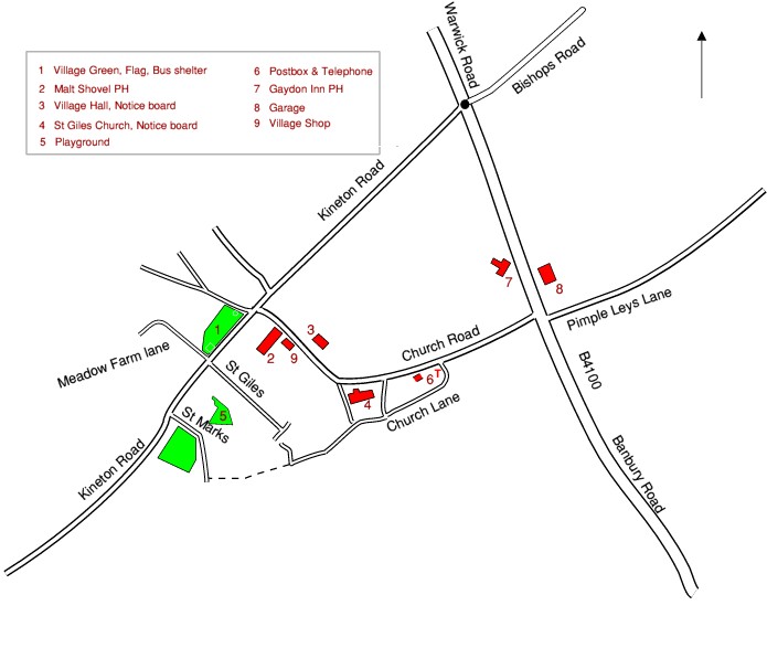 Gaydon Street Map